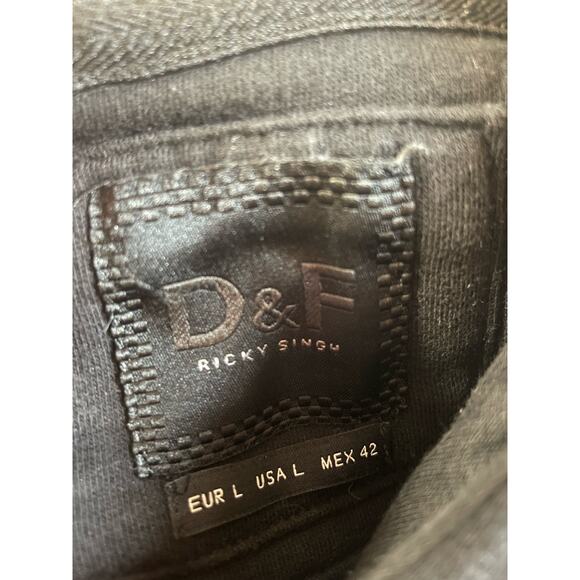 D&F Denim & Flower Ricky Singh Men's Black Camo Hooded GUC - Picture 7 of 7